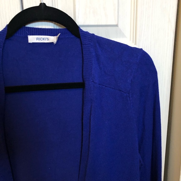 🛍 3/$20 SALE Ricki’s Cobalt Open Front Cardigan - Picture 3 of 5